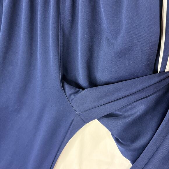 Adidas Womens Size L Track Pants Navy Blue 3-Stripe Classic Retro Straight Leg - Picture 9 of 16